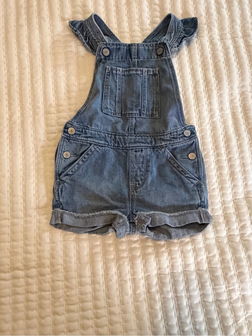 GAP Denim Short Overalls in Blue